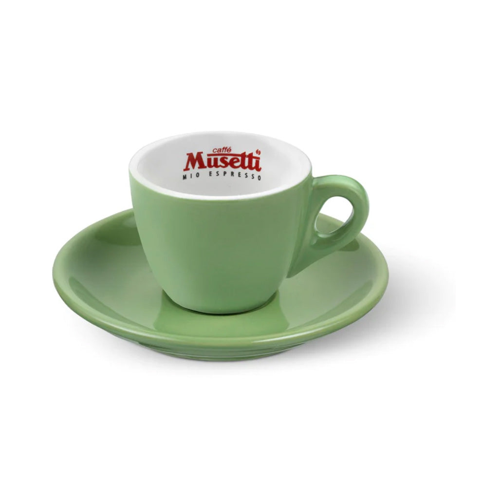 MUSETTI RAINBOW COLLECTION COFFEE CUP & SAUCER GREEN