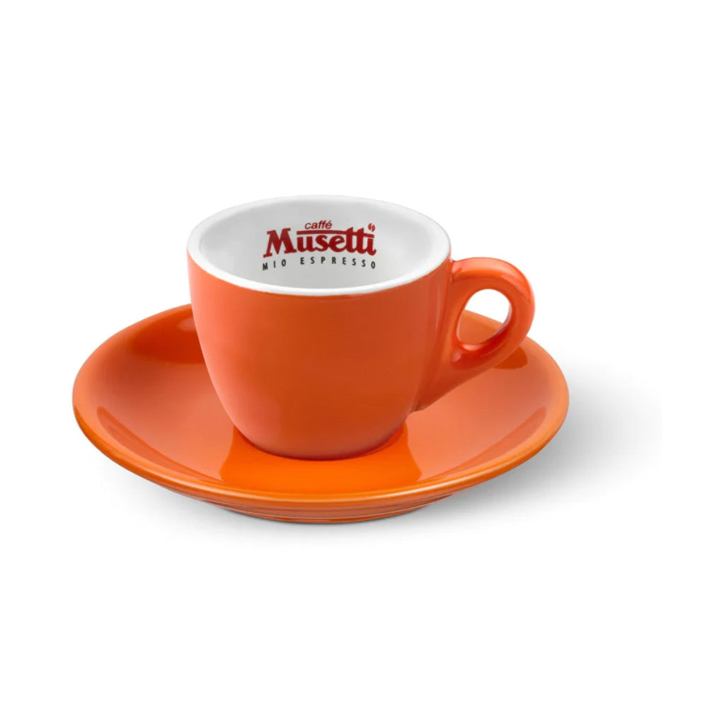 MUSETTTI RAINBOW COLLECTION COFFEE CUP & SAUCER ORANGE