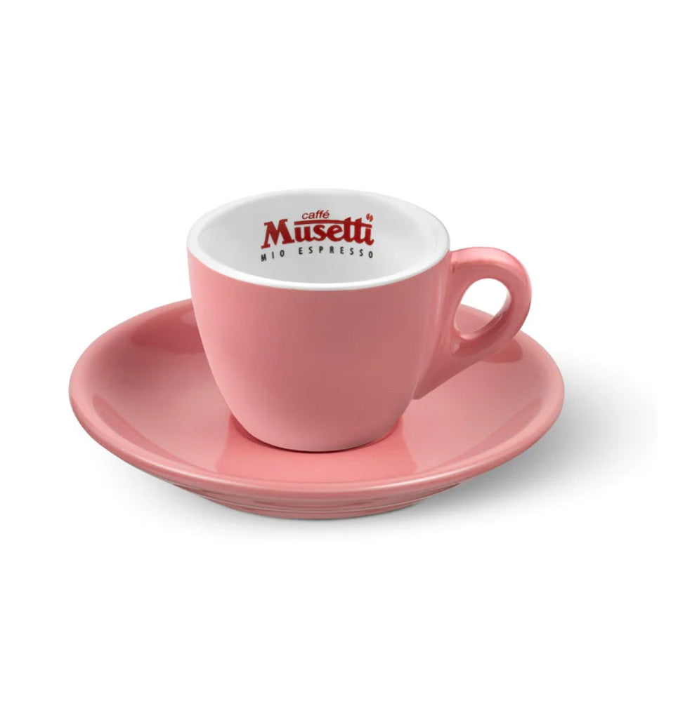 MUSETTTI RAINBOW COLLECTION COFFEE CUP & SAUCER PINK