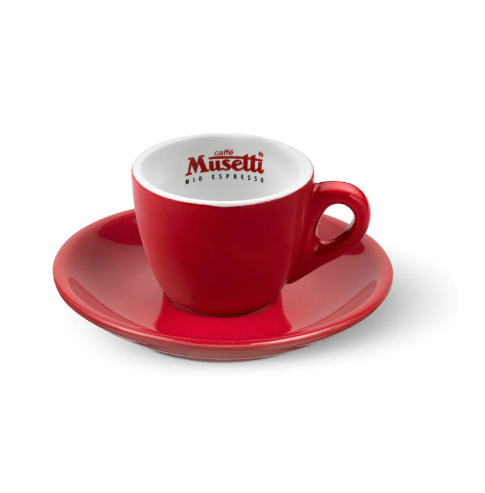 MUSETTTI RAINBOW COLLECTION COFFEE CUP & SAUCER RED