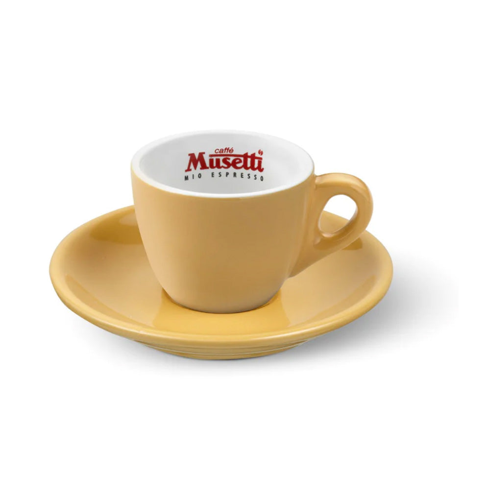 MUSETTTI RAINBOW COLLECTION COFFEE CUP & SAUCER YELLOW