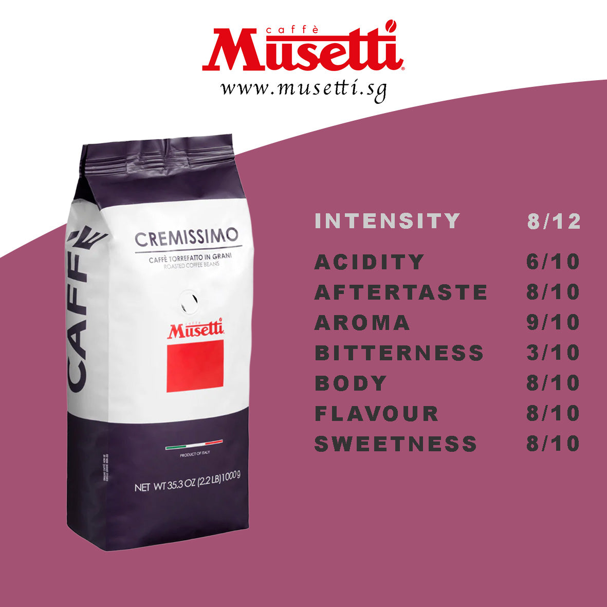 MUSETTI COFFEE BEANS CREMISSIMO 1 KG
