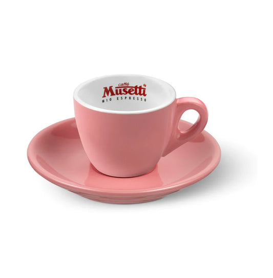 MUSETTTI RAINBOW COLLECTION COFFEE CUP & SAUCER PINK