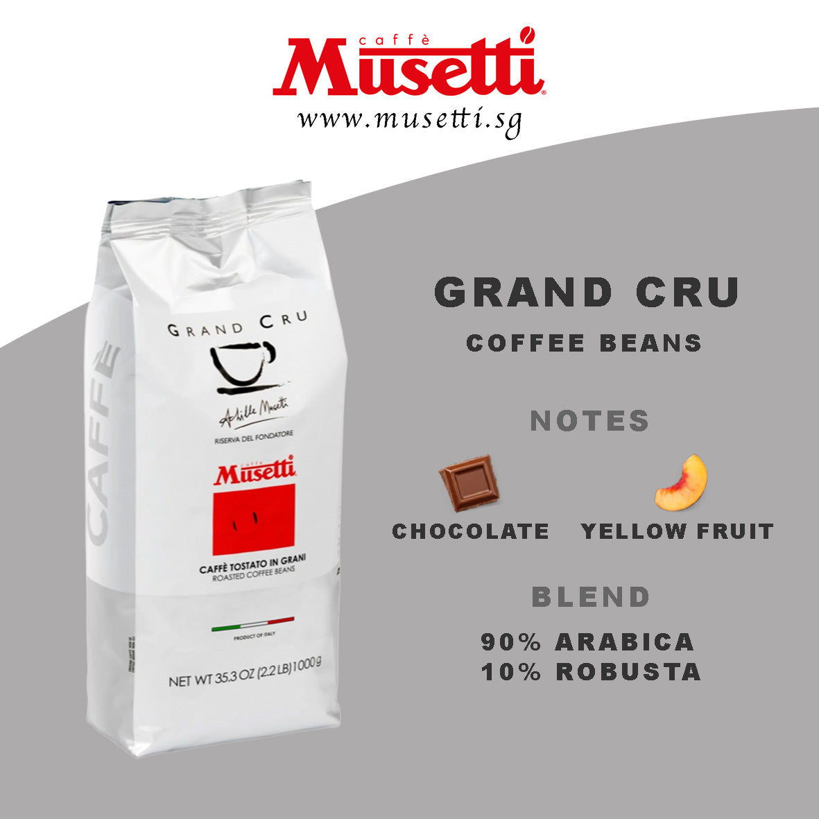MUSETTI COFFEE BEANS GRAND CRU 1 KG