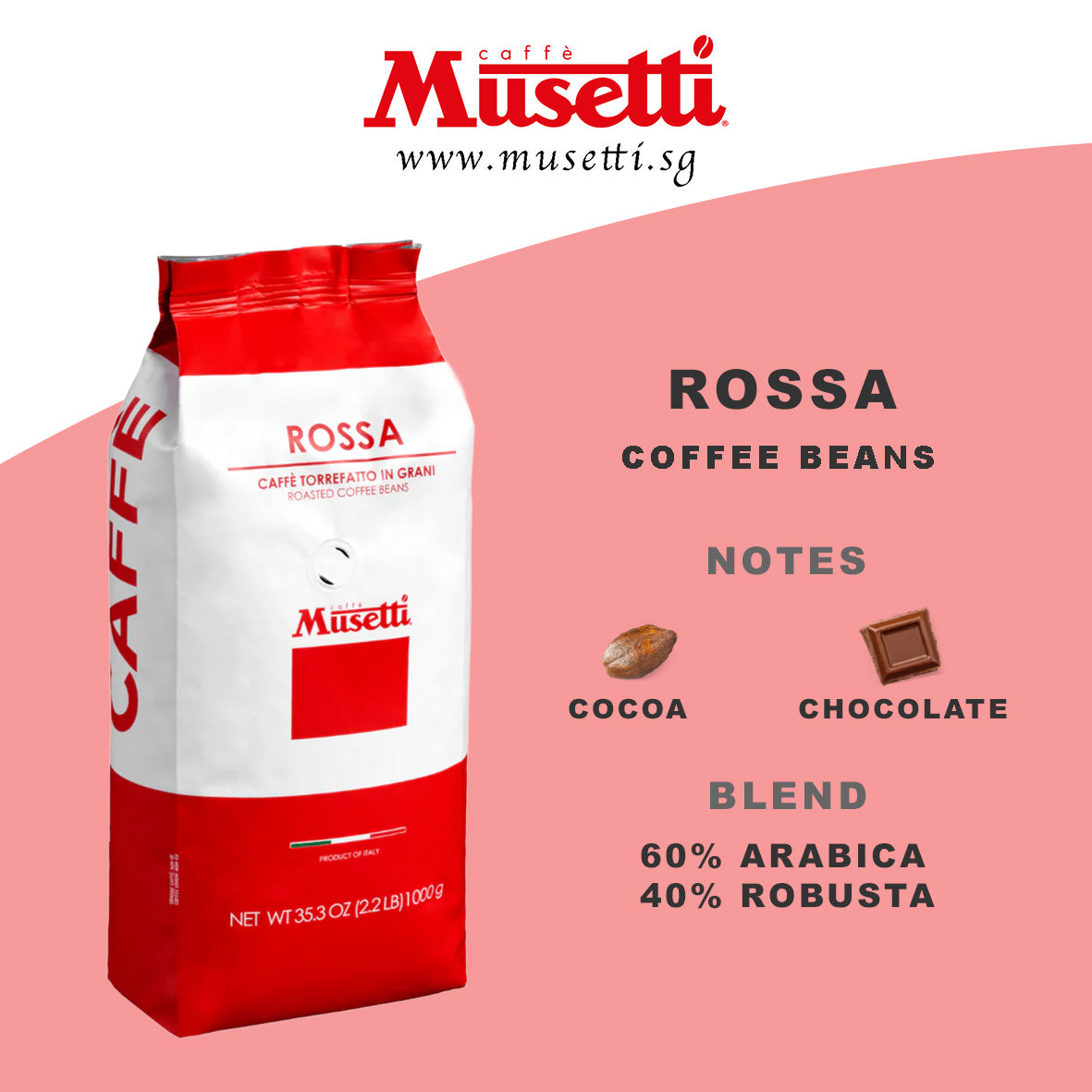 MUSETTI COFFEE BEANS  ROSSA 1 KG